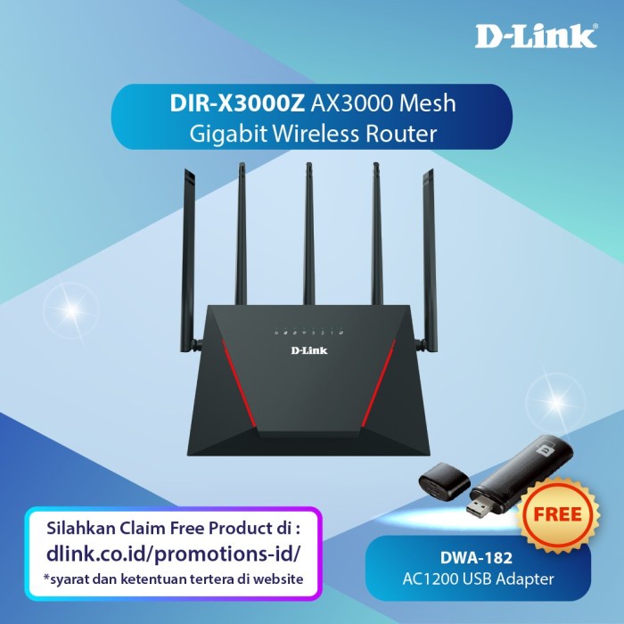 D-Link DIR-X3000Z AX3000 Mesh Gigabit Wireless Router