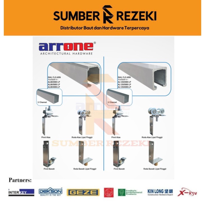 1 SET RAIL FOLDING REL PINTU LIPAT ARRONE