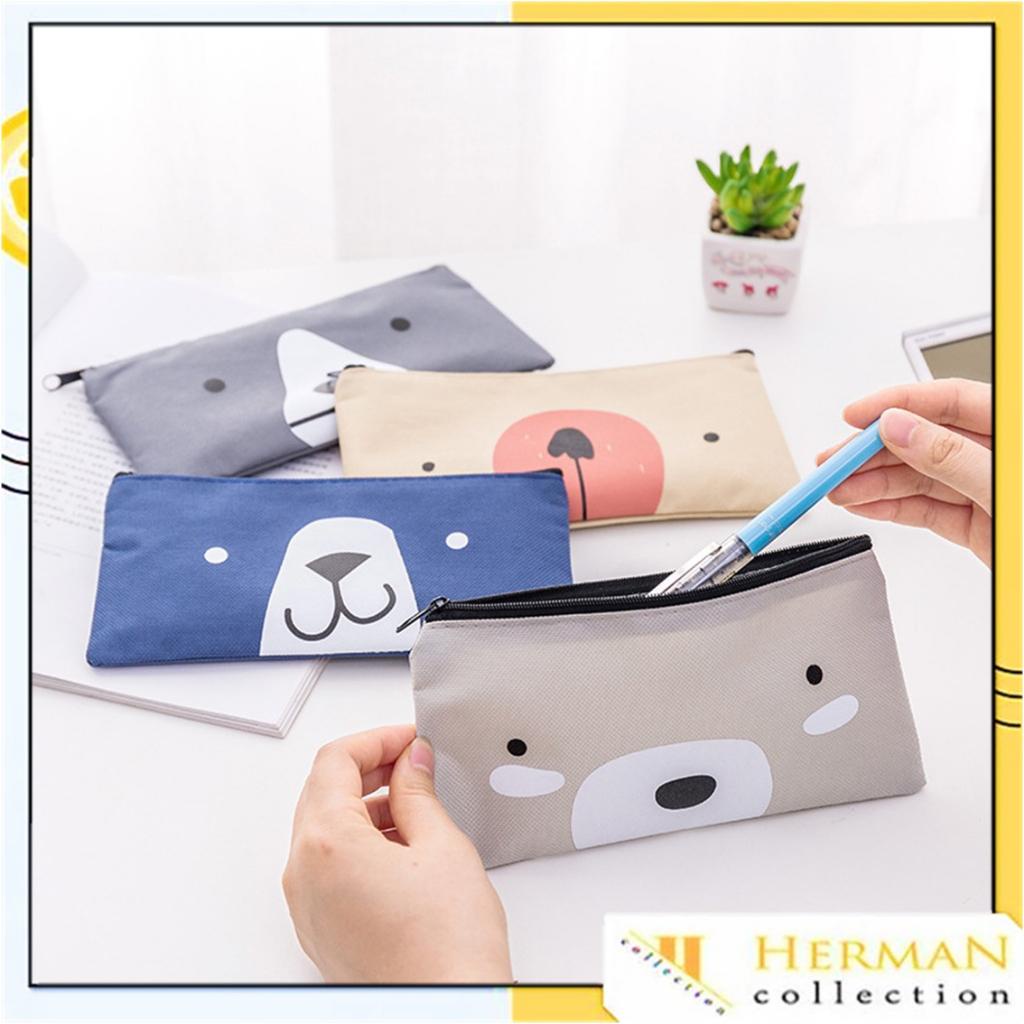 

Tempat Pensil Pulpen Kain Kanvas Karakter Hewan Lucu Kotak Pensil Serbaguna Motif Animal Dompet pouch make up kosmetik wanita Import SKYCOLLECTION