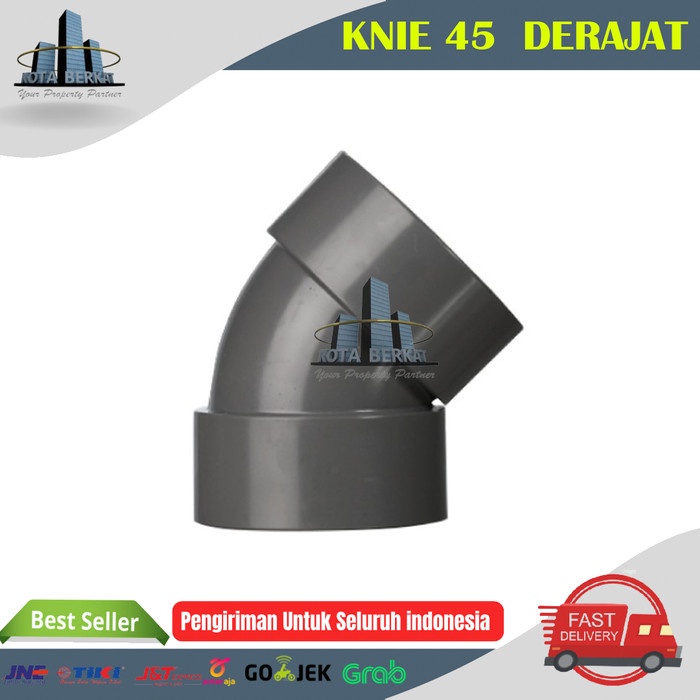 >>>>>] ELBOW/ KNIE/ KENI 45 DERAJAT PVC SAMBUNGAN PIPA PVC 4 INCH