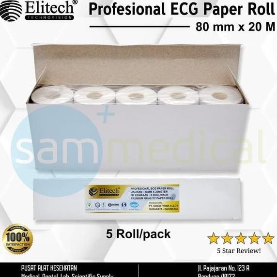 Elitech ECG Paper 80mm x 20m - Kertas EKG-ECG per pcs Berkualitas