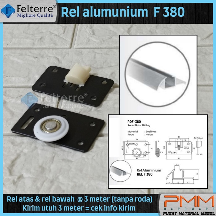 >*>*>*>*] REL SLIDING LEMARI 380 FELTERRE 3 METER REL ALUMINIUM PINTU GESER