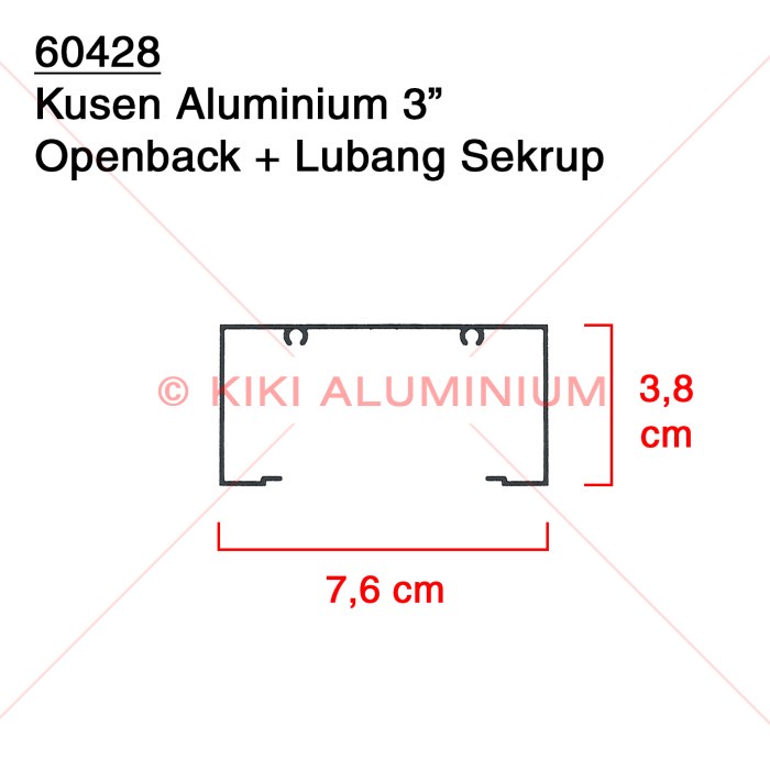 Terbaru Kusen Aluminium 3" (60428) - Merk : Alexindo - Pjg. 6 Meter Promo