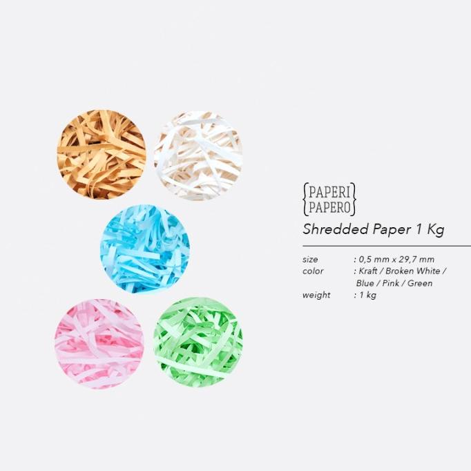 

] Shredded Paper / Kertas Potong Cacah Serut Cokelat 1 Kg (1000 Gram)