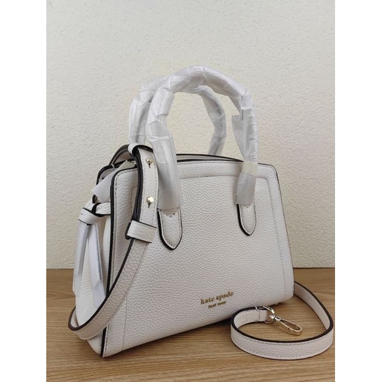 TAS BRANDED KNOTT MINI SATCHEL WHITE