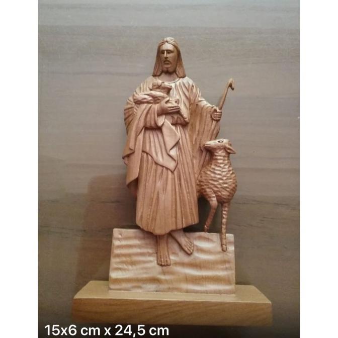 PATUNG UKIRAN YESUS HANDMADE DARI KAYU JATI