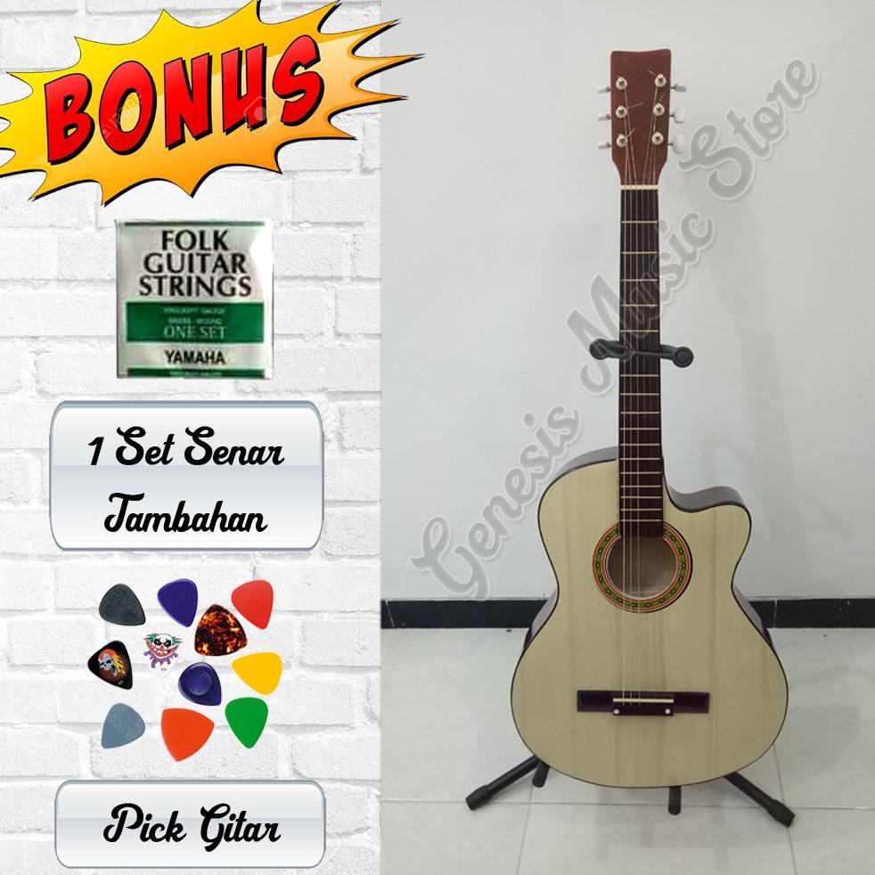 COD Gitar Akustik Custom Yamaha Pemula Murah Kualitas Bagus Senar String Original