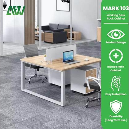 MEJA KANTOR MEJA KERJA STAFF PARTISI WORKSTATION MEJA KOMPUTER LAPTOP WARNIARMA5