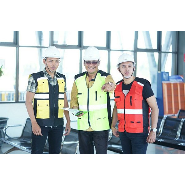 Rompi Kerja Parasut Safety Vest K3 Reflector Scotlight 3M Security-Lapangan-Proyek-Jumbo Ready
