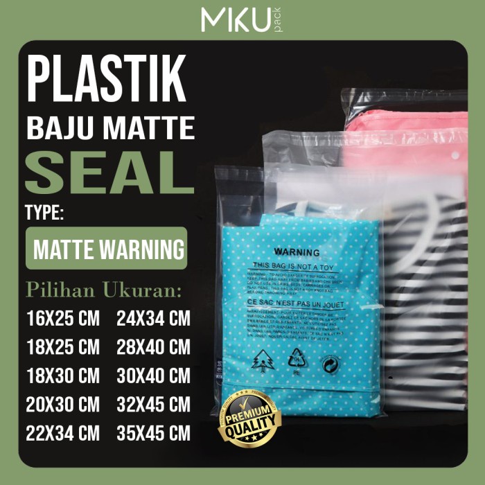 Promo Mikupack (100 Pcs) Plastik Seal Buram Baju Plastik Perekat - Warning