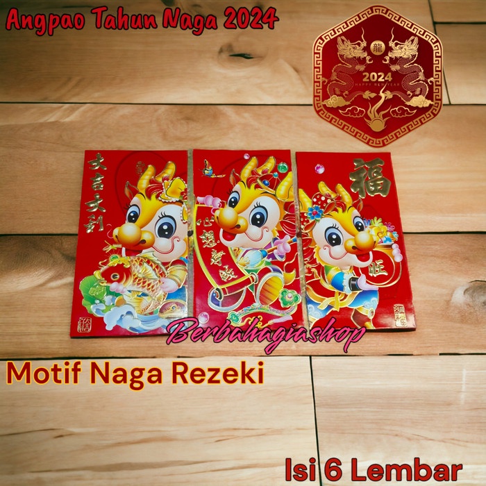 

siap kirim] angpao merah amplop angpau imlek tahun chinese 2024 motif naga besar