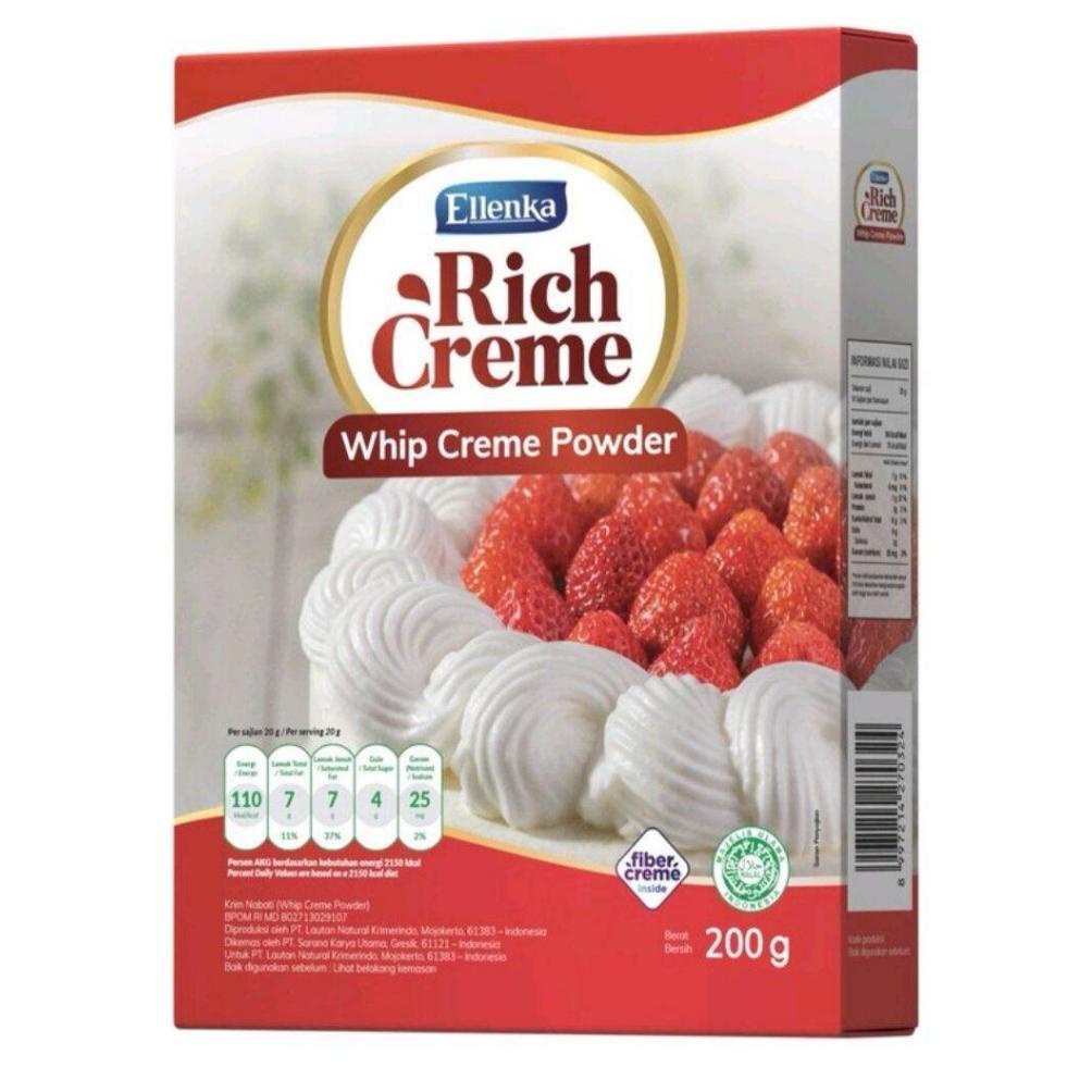 

NEW ARRIVAL RICH CREME WHIP CREAM 200GR / RICH CREAME / WHIPPED CREAM BUBUK TERBARIK DI PAGE INI