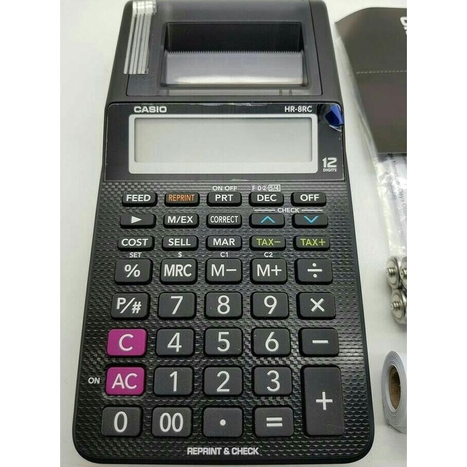 

kalkulator calculator casio hr-8rc hr8rc reprint check original resmi