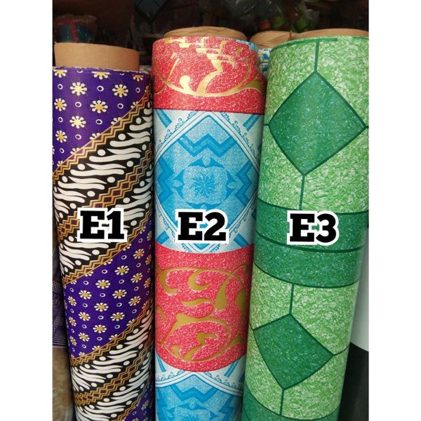 Perlak lantai 1 roll rol karpet vinyl 17m 15m lebar 120 cm biru merah hijau