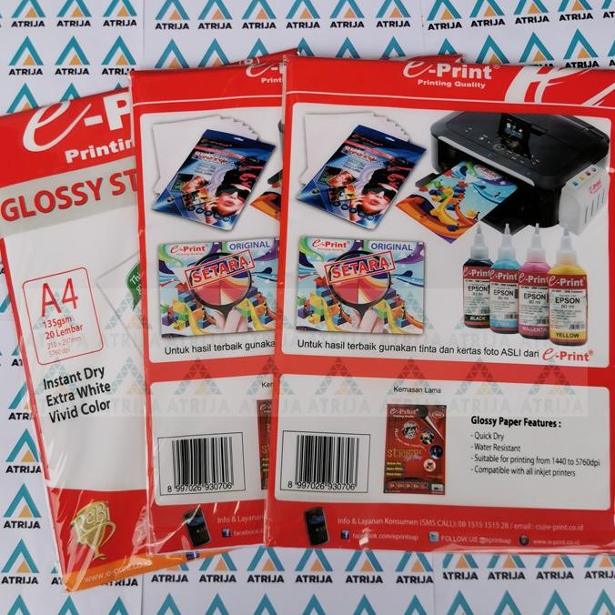 

Flash Sale - Kertas Sticker A4 Glossy Sticker Paper E-Print ,,