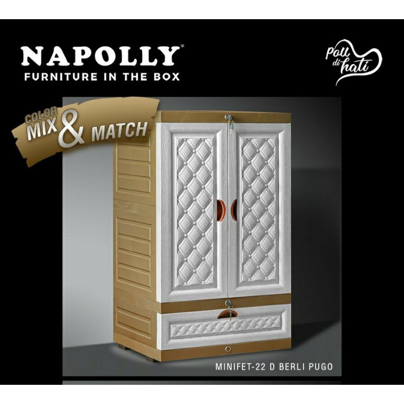 LEMARI PAKAIAN PLASTIK NAPOLLY 22 DC BERLI PUGO &EMPU