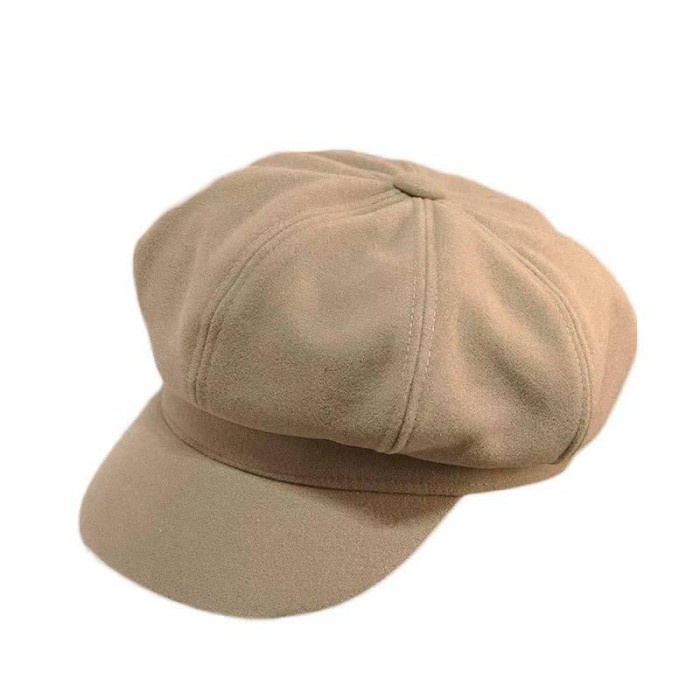 Topi Baret Beret Newsboy Oktagonal Retro Korea Import Wanita Pria