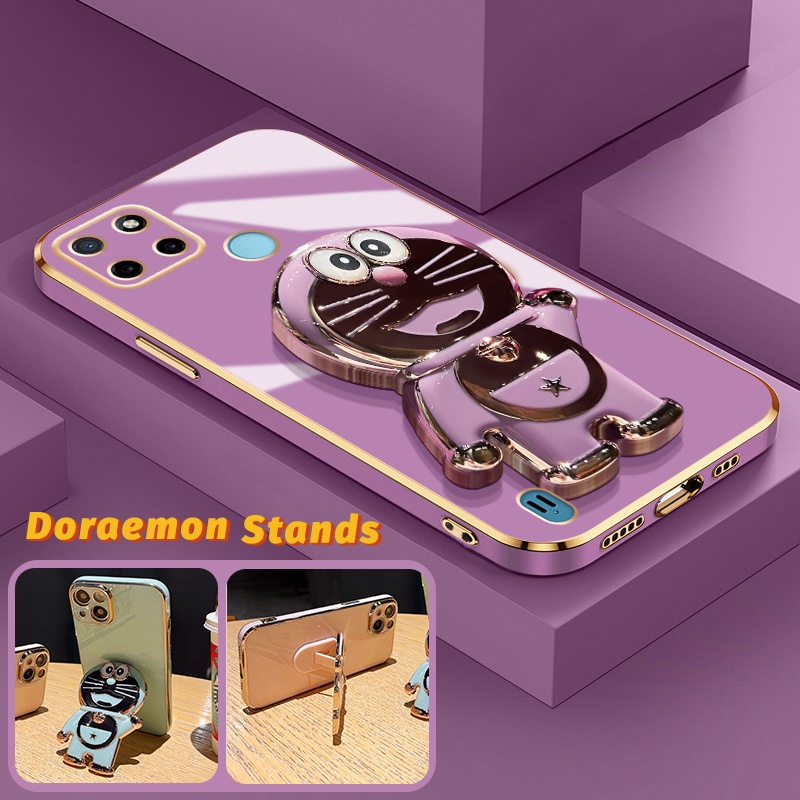 Casing Ponsel untuk Realme C21 C21Y C25Y C20 C20A C11 2011 Narzo 50i Case sarung HP pola Doraemon Me