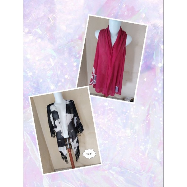 Thrift cardigan sifon panjang || Kain Bahan Sifon