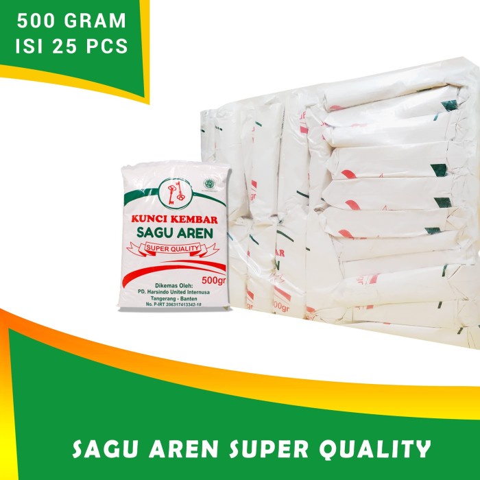 

New!! Tepung Sagu Aren cap KUNCI KEMBAR 500 gr Isi 25 Pcs