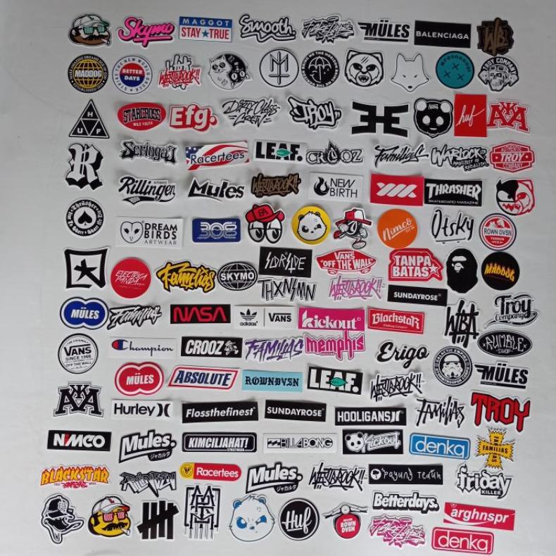 

Promio Paket 25 Biji Stiker Pack Stiker Brand Distro Bahan Graftec Anti Air Cod