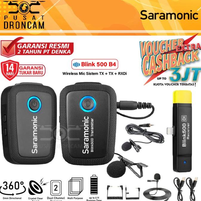 Saramonic Blink 500 B4 TX+TX+RXDi Wireless Mic for Iphone Original