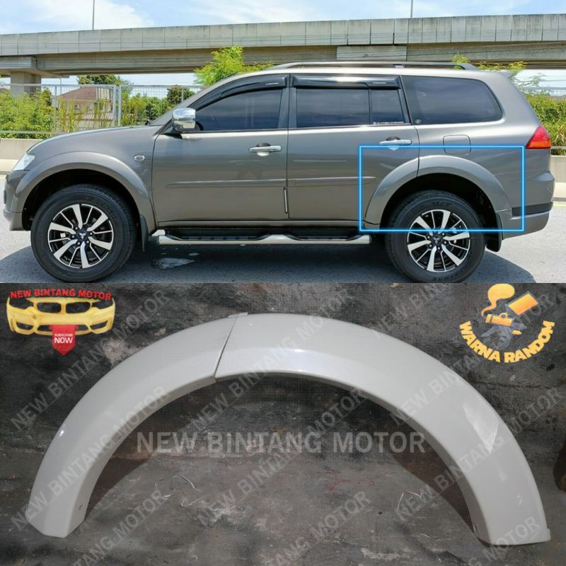 Over fender pajero sport belakang kiri 2010 2015 original