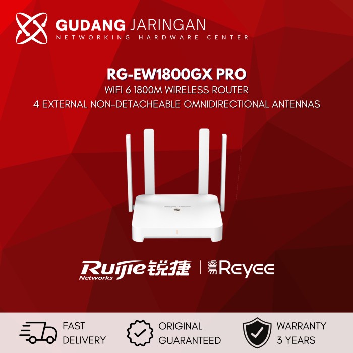 RG-EW1800GX PRO RUIJIE REYEE WI-FI 6 WIRELESS ROUTER