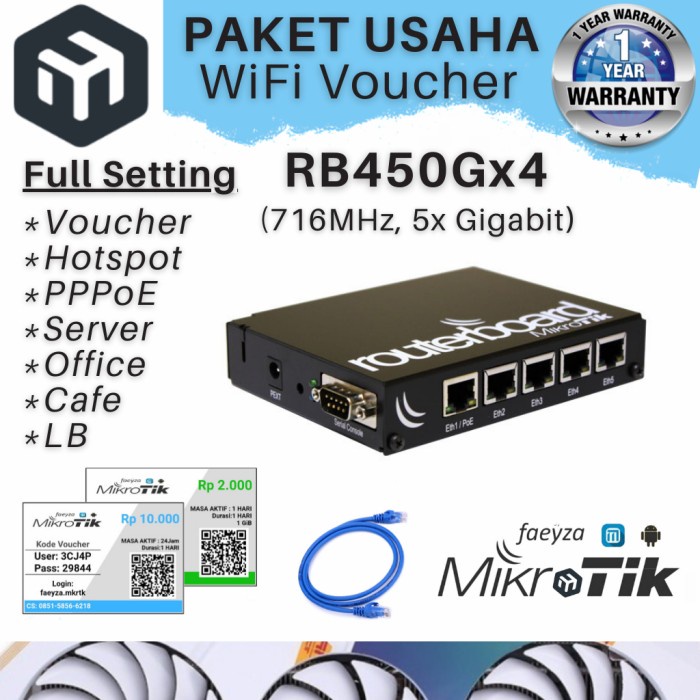 MikroTik RB450Gx4 Full Setting Hotspot Voucher Rt Rw Net