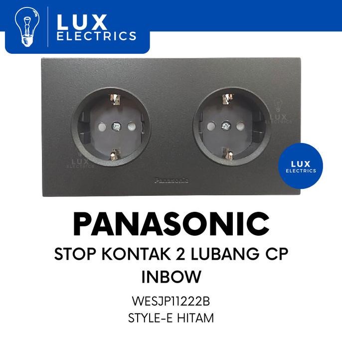 Sale Stop Kontak 2 Lubang Cp Inw/Ib Pnasonic Wesjp11222B Style-E Hitam