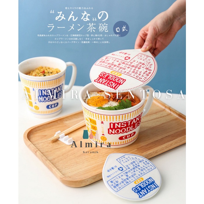 Terbaru Almira Instant Noodle Cup Mangkok Ramen Jepang Indomie Keramik Unik Promo Terlaris