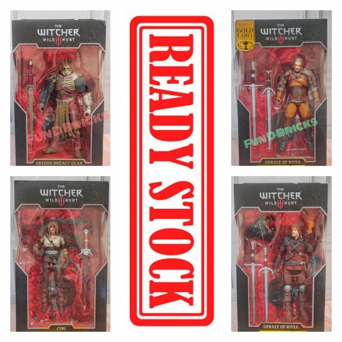 mcfarlane the witcher wild hunt geralt of rivia ciri eredin gold label
