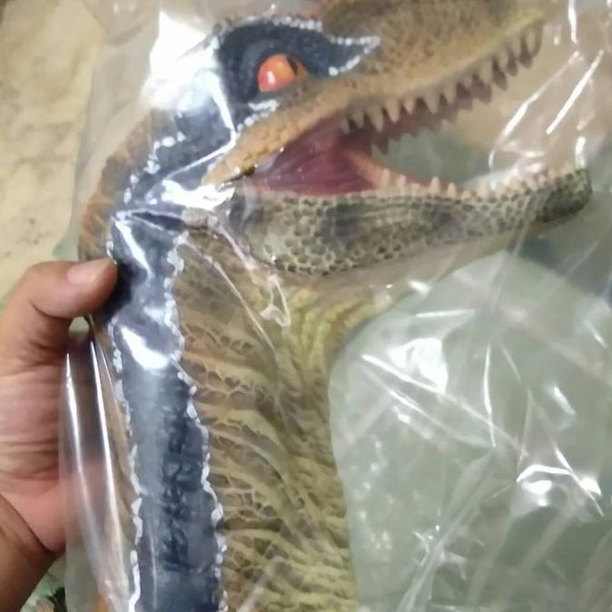 fiw Dinosaurus Raptor Head Kepala Dino Velociraptor Delta Hand puppet