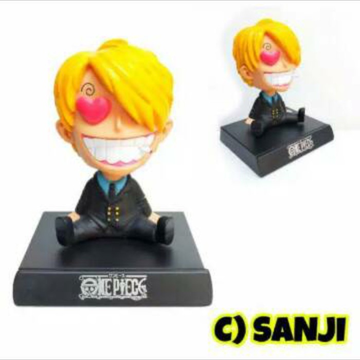Action Figure One Piece Bobble head pajangan Mobil Sanji