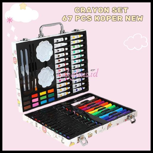 

BEST DEAL SET ALAT GAMBAR ANAK TULIS LUKIS KOPER BOX JINGJING CRAYON ART 67 PCS