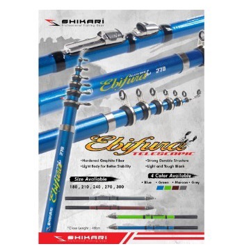 Tegek Pancing KOLONGAN SHIKARI EBIFURA 180-300CM Bahan carbon solid
