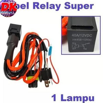 Kabel Set Relay Lampu Biled H4 Untuk 1 Lampu Motor Mobil