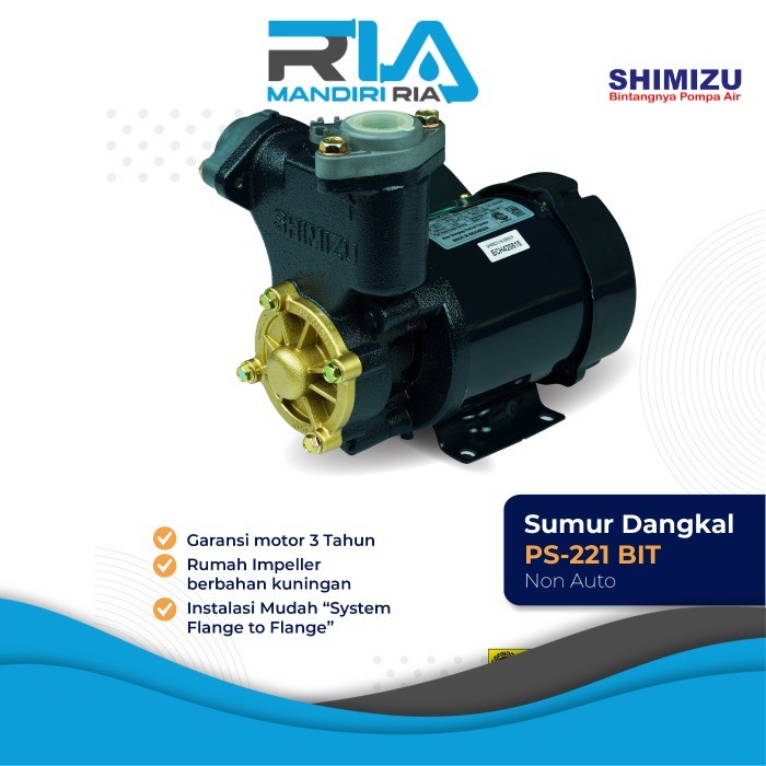 [New] Pompa Air Sumur Dangkal Shimizu Ps-221 Bit Berkualitas