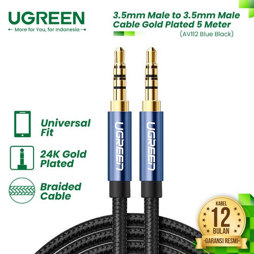 Ugreen Kabel Aux Audio 3.5Mm Male To Male Braided Aux Cable Hifi 10686 Audio Ready
