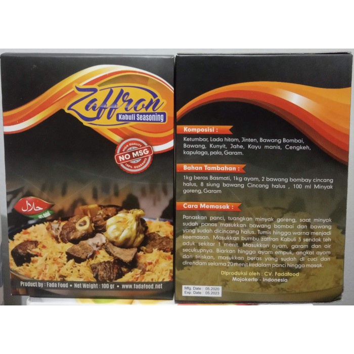 

langsung order saja] Bumbu Nasi Kebuli Zaffron 100 gram halal