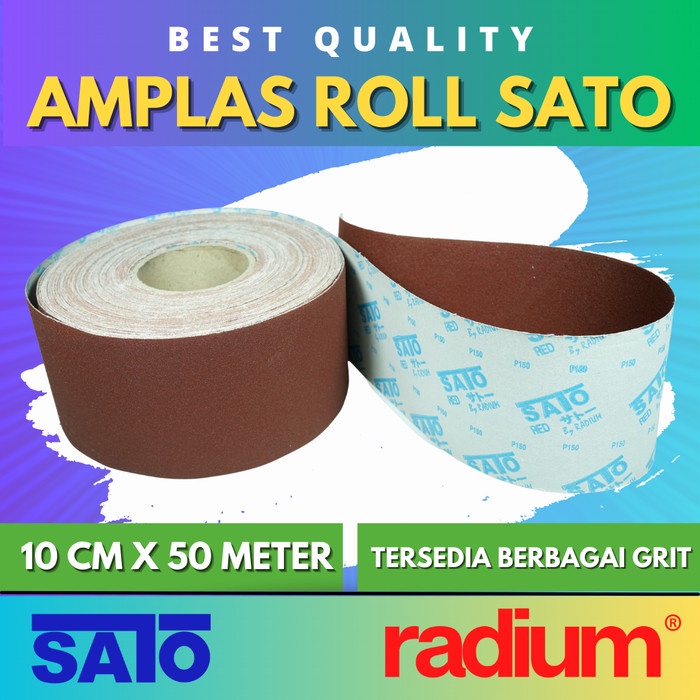 Promo Amplas Roll Sato Radium Kain 4 Inci X 50M Meteran Grit Gulung 10 Cm