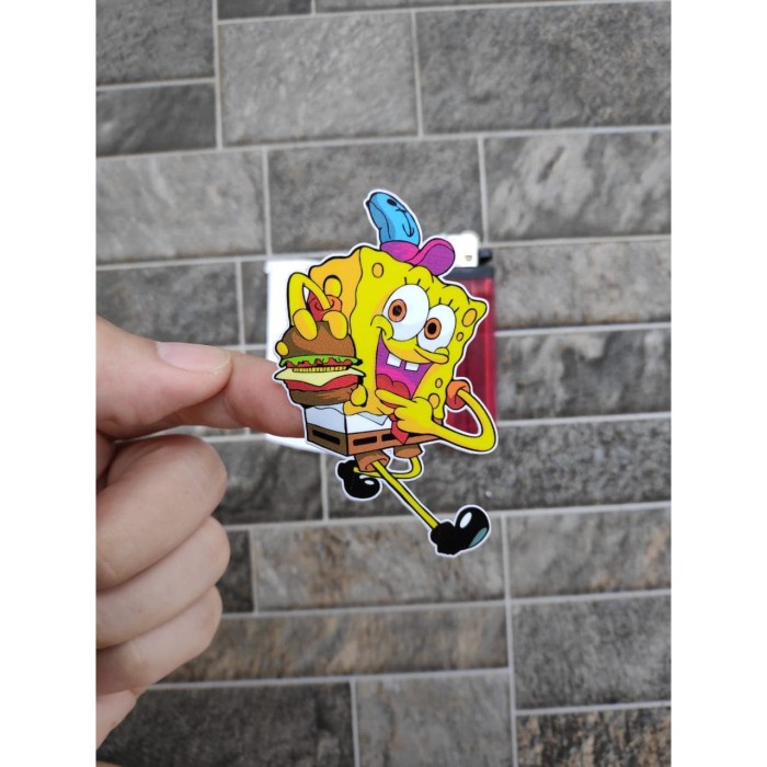 

Terlaris - Stiker Vinyl Spongebob Pizza Karakter Motor Helm Laptop HP Sepeda Cut