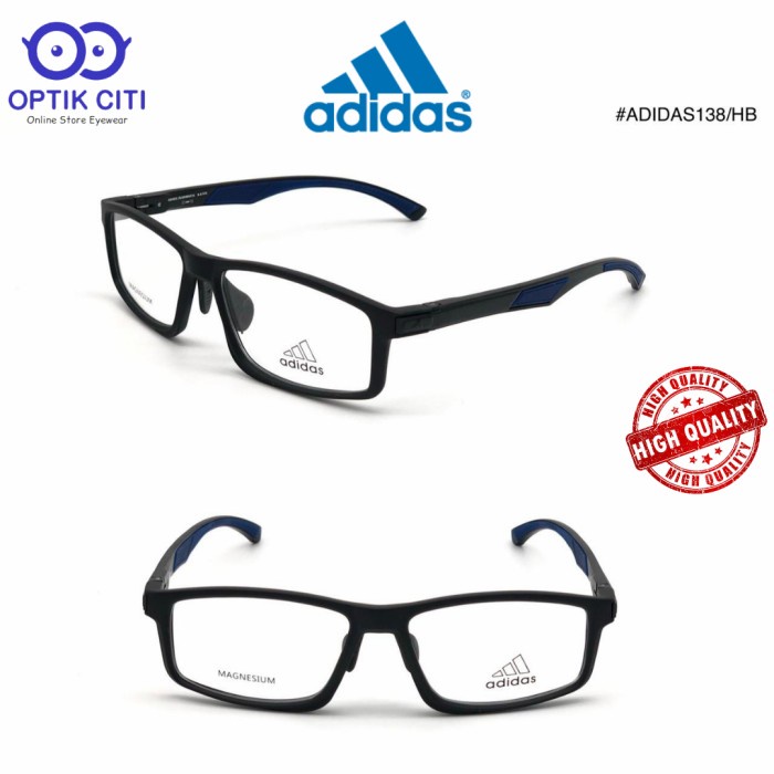 [Baru] Frame Kacamata Pria Adidas Sporty 138 Ada Pegas Grade Original Diskon