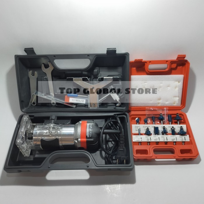 Mesin Router Trimmer Profil Kayu SET LENGKAP MATA ROUTER 12pcs - JLD -Lulas G