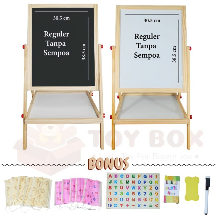 

Promo Reguler (Tanpa Sempoa) Papan Tulis Anak 2 Sisi Blackboard + Whiteboard