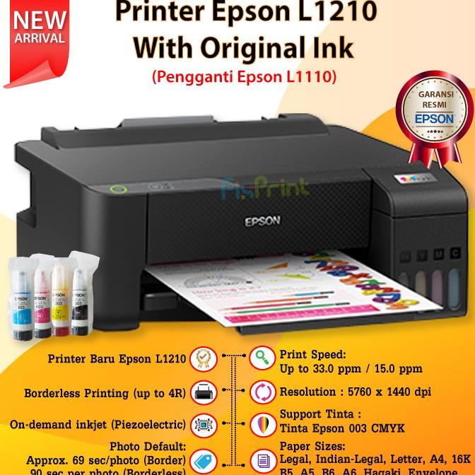 Printer Epson L1210 Pengganti Dari L1110 New Baru Garansi Resmi Star
