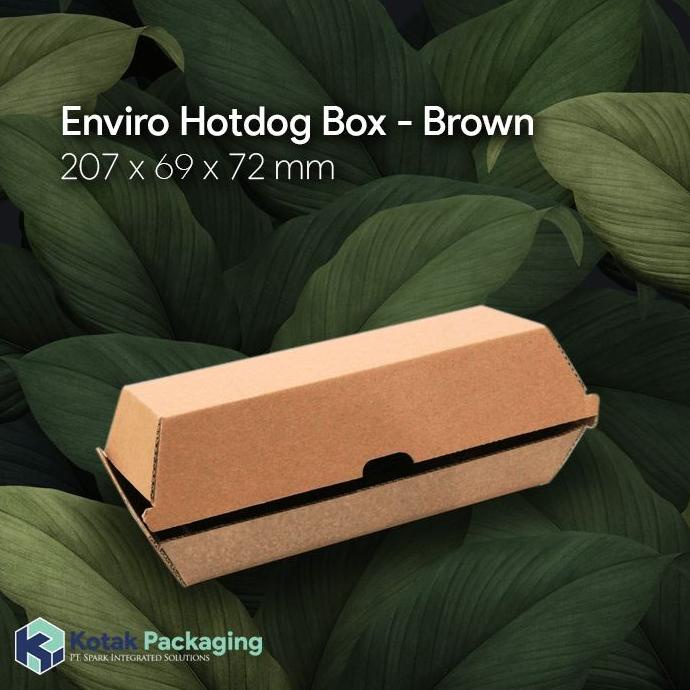 

Egvi*285 Eco Box Hot Dog, Polos, Isi 50 Pcs, Dus Coklat Kotak Packing Kue Roti