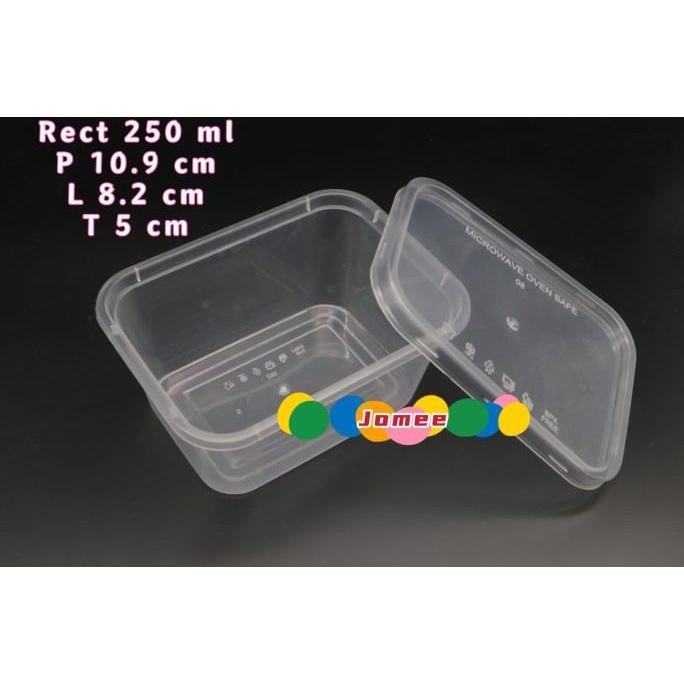 Xoem*159 Kotak Makan Plastik Rect 250 Ml(25Pcs)Tempat Makan,Food Container