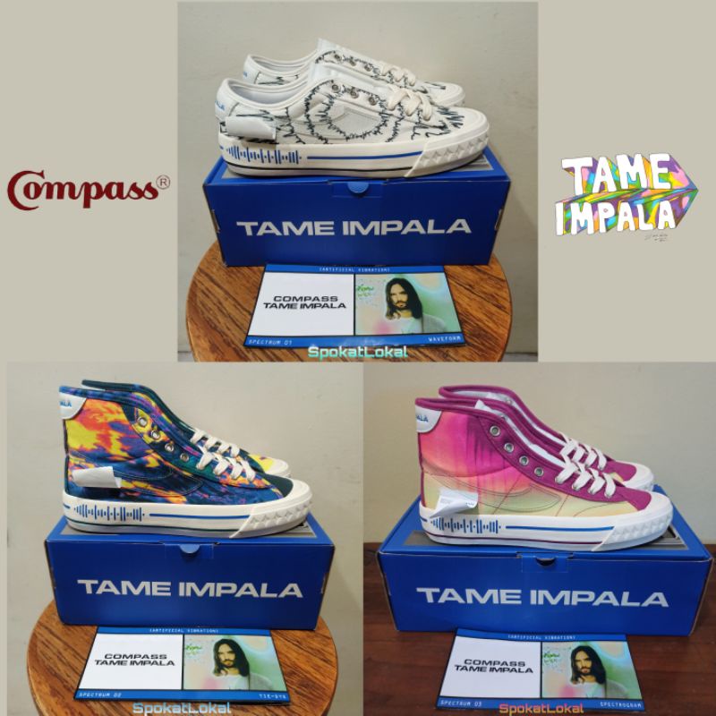 Sepatu Compass X Tame Impala Low Dan Hi/High Spectrum 01, 02, 03 Size 36 - 45 Original BNIB Fullset