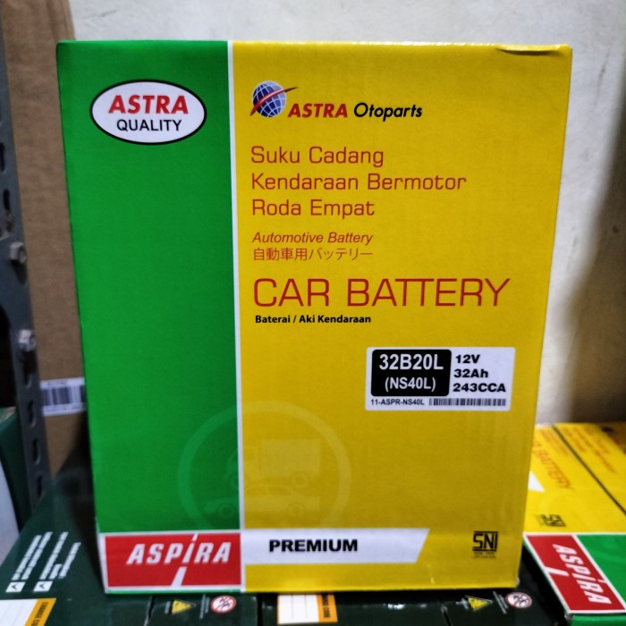 [Original] Aki Mobil Calya Sigra Agya Ayla Ns40L/32B20L Aspira Aki Basah Limited